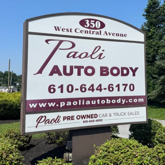 Paoli Auto Body sign